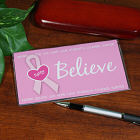 Believe - Breast Cancer Awareness Personalized Checkbook Cover